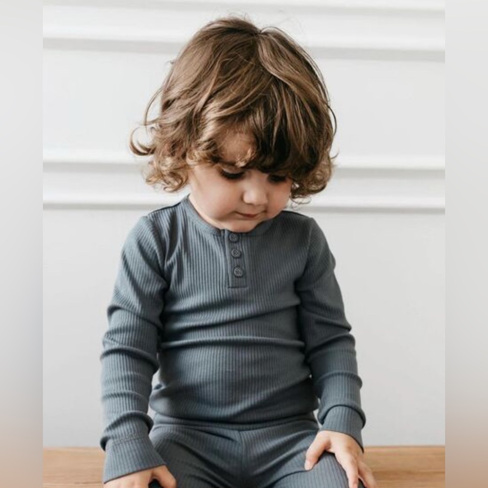 Organic Cotton Modal Long Sleeve Henley | Jamie Kay | 1Y
